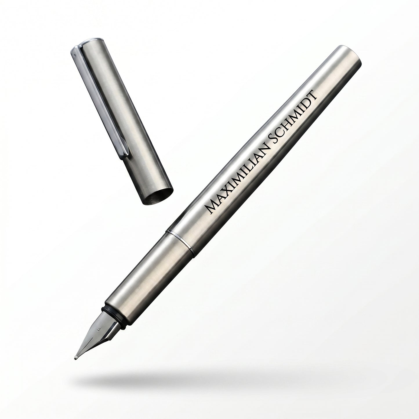 Premium Edelstahl-Füllfederhalter mit individueller Lasergravur – Elegantes Metall-Design
