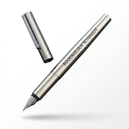 Premium Edelstahl-Füllfederhalter mit individueller Lasergravur – Elegantes Metall-Design