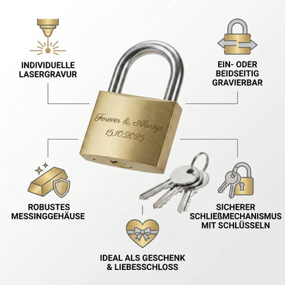 Kleines Vorhängeschloss mit individueller Gravur – personalisiert