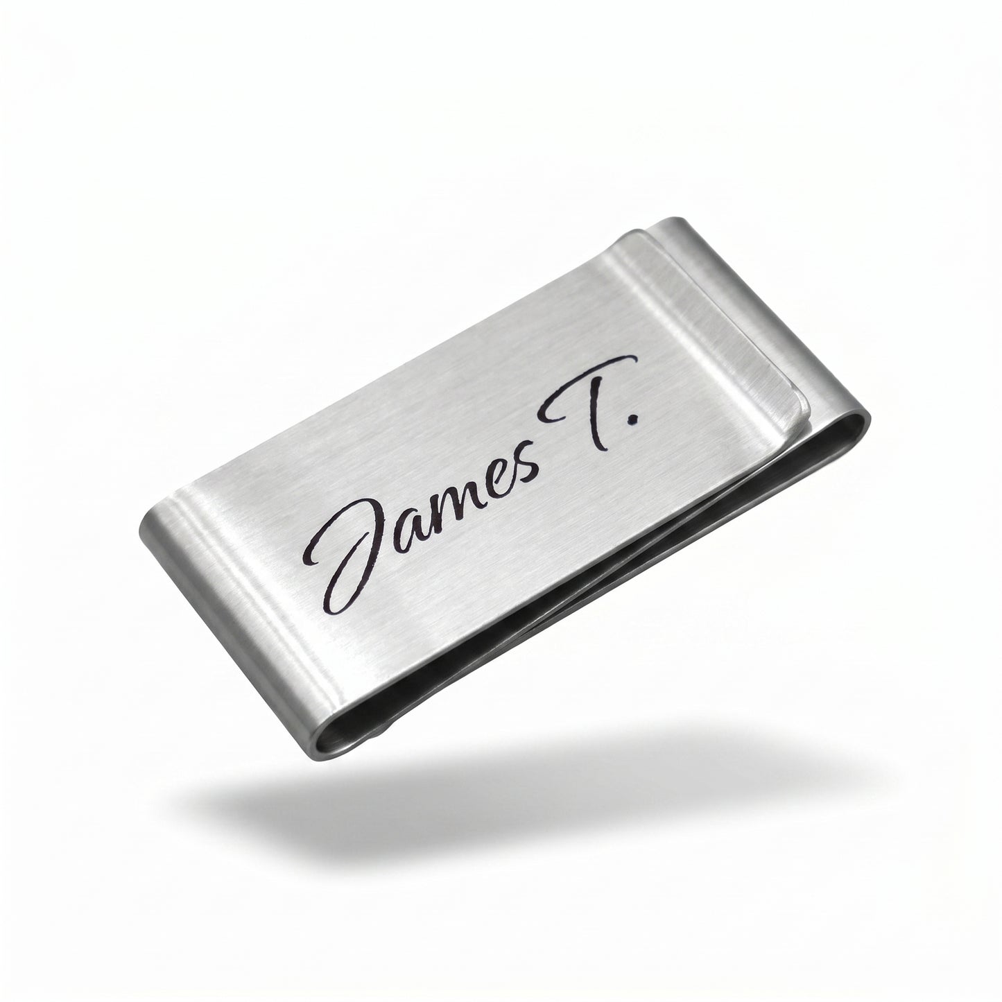 Stainless steel money clip with custom engraving - money clip with personal motif