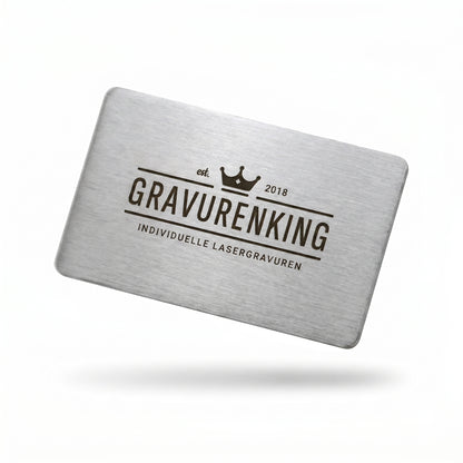Edelstahlkarte mit individueller Lasergravur - Visitenkarte / VIP-Pass aus Edelstahl