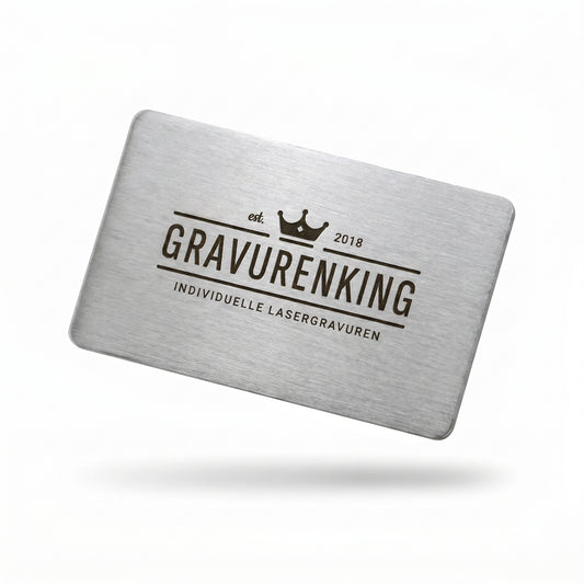 Edelstahlkarte mit individueller Lasergravur - Visitenkarte / VIP-Pass aus Edelstahl