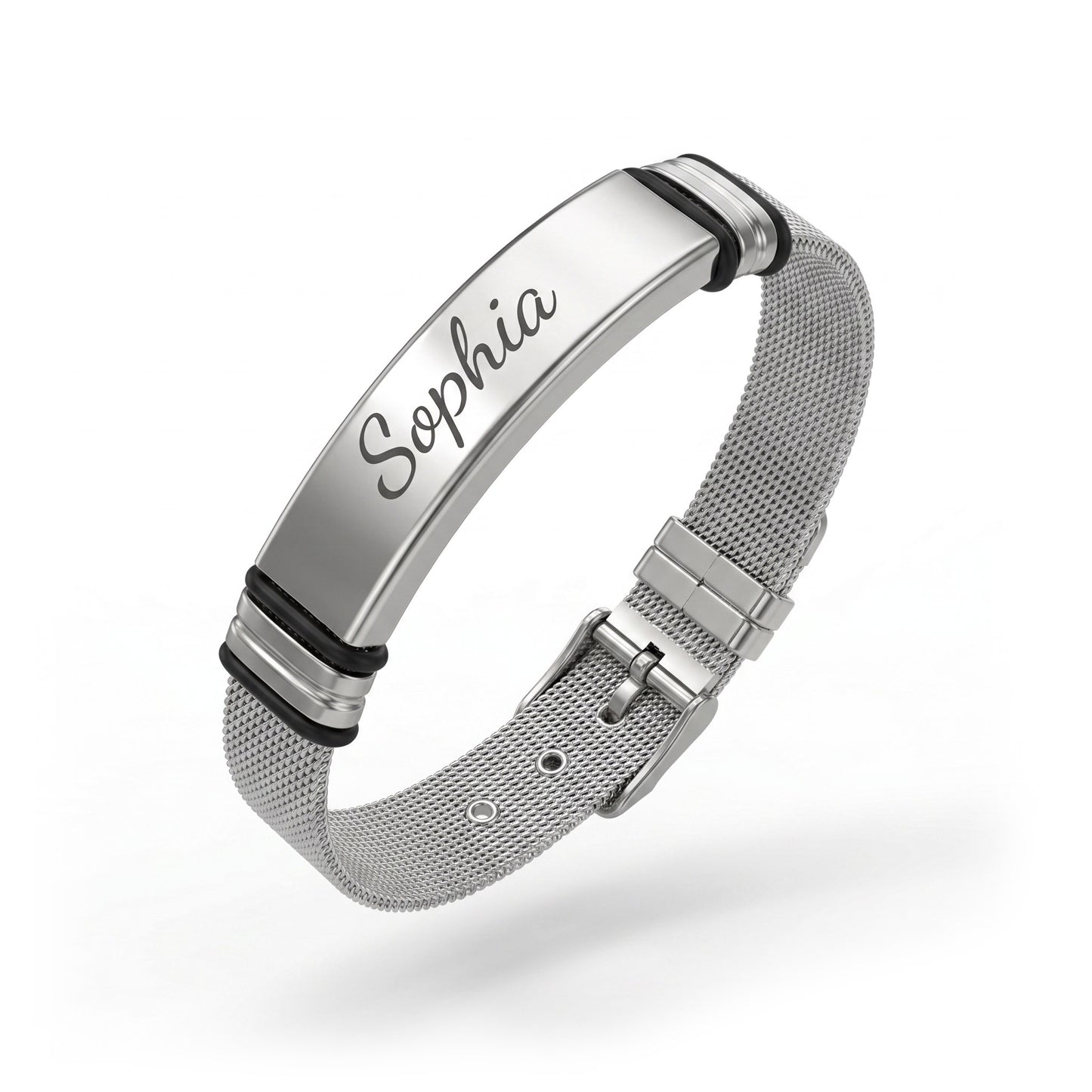 Stainless steel bracelet - with engraving - personalized - adjustable size
