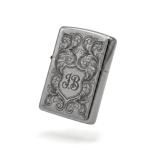 Original Zippo Feuerzeug mit individueller Lasergravur – gebürsteter Stahl