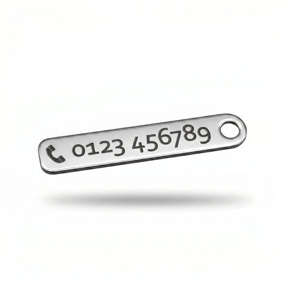 Keychain with individual engraving - telephone number