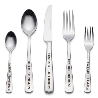 5-teiliges Edelstahl Besteck-Set mit Wunschgravur  – Personalisiertes Besteck