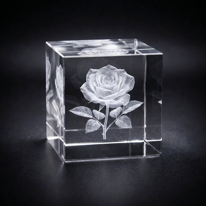 Kristall-Würfel mit individueller 3D-Innengravur