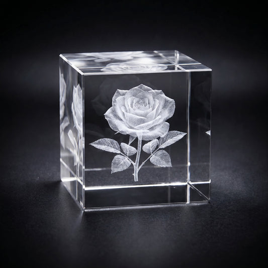 Kristall-Würfel mit individueller 3D-Innengravur