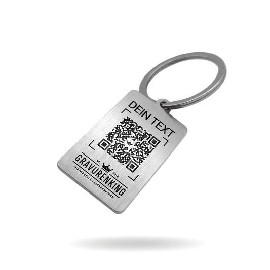 Stainless steel keychain with QR code - individual laser engraving