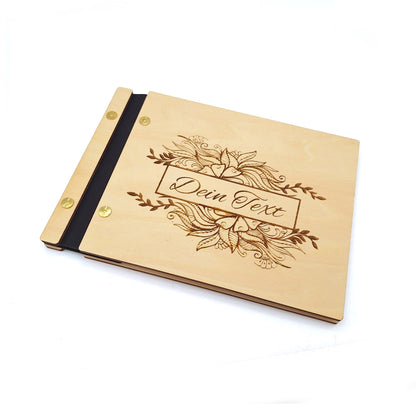 Gästebuch mit Holz-Cover - individuelle Lasergravur