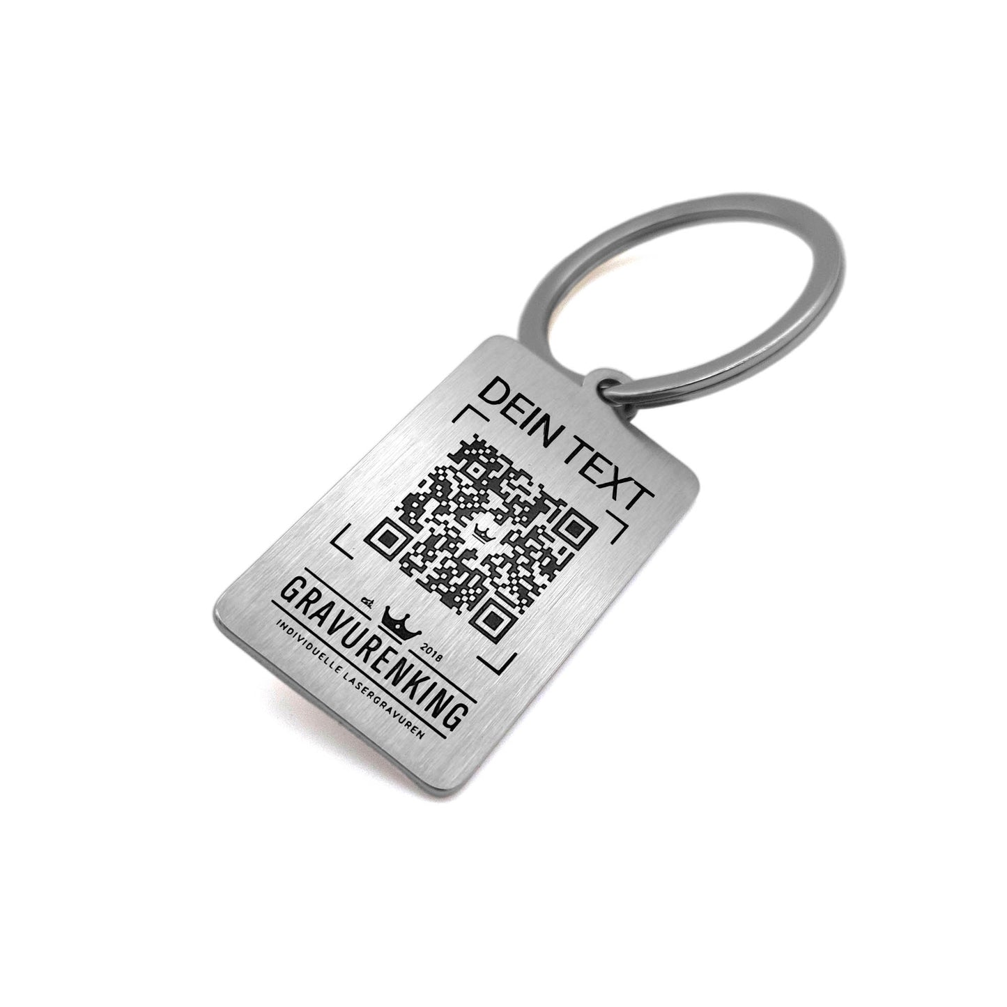 Stainless steel keychain with QR code - individual laser engraving