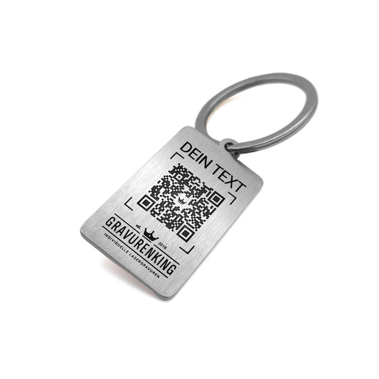 Edelstahl Schlüsselanhänger mit QR-Code - individuelle Lasergravur