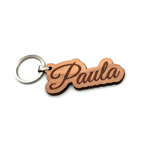 Wooden name tag - keychain with engraving as desired - walnut