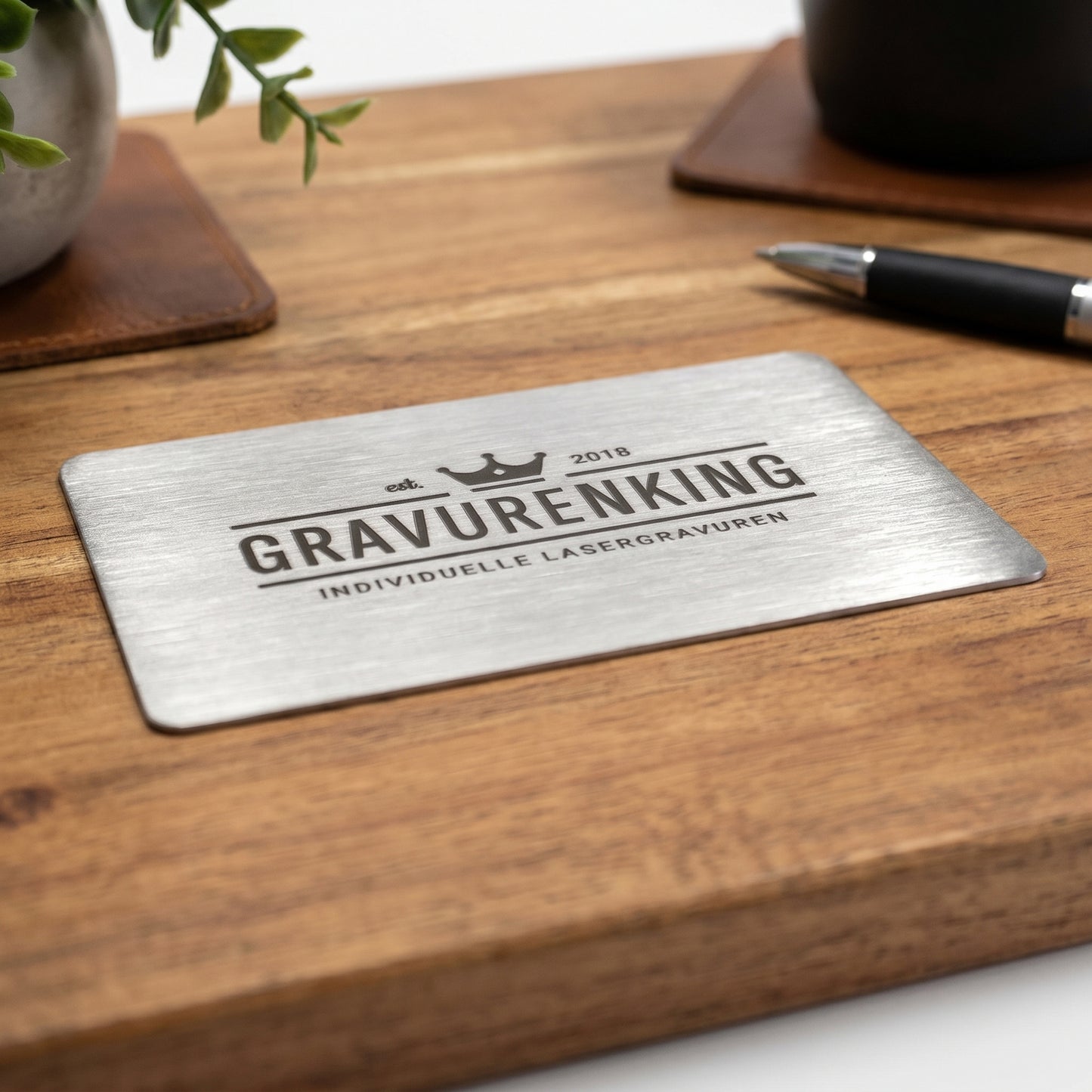 Edelstahlkarte mit individueller Lasergravur - Visitenkarte / VIP-Pass aus Edelstahl
