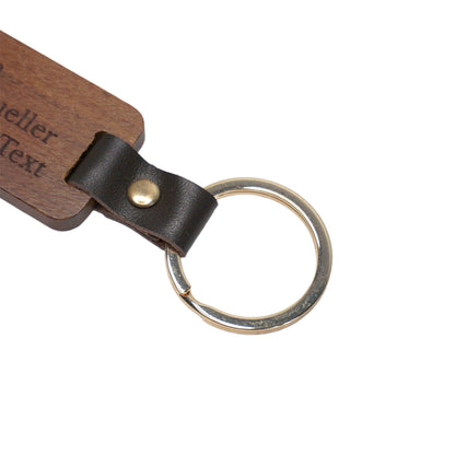 Wooden keychain with personalized engraving - walnut pendant