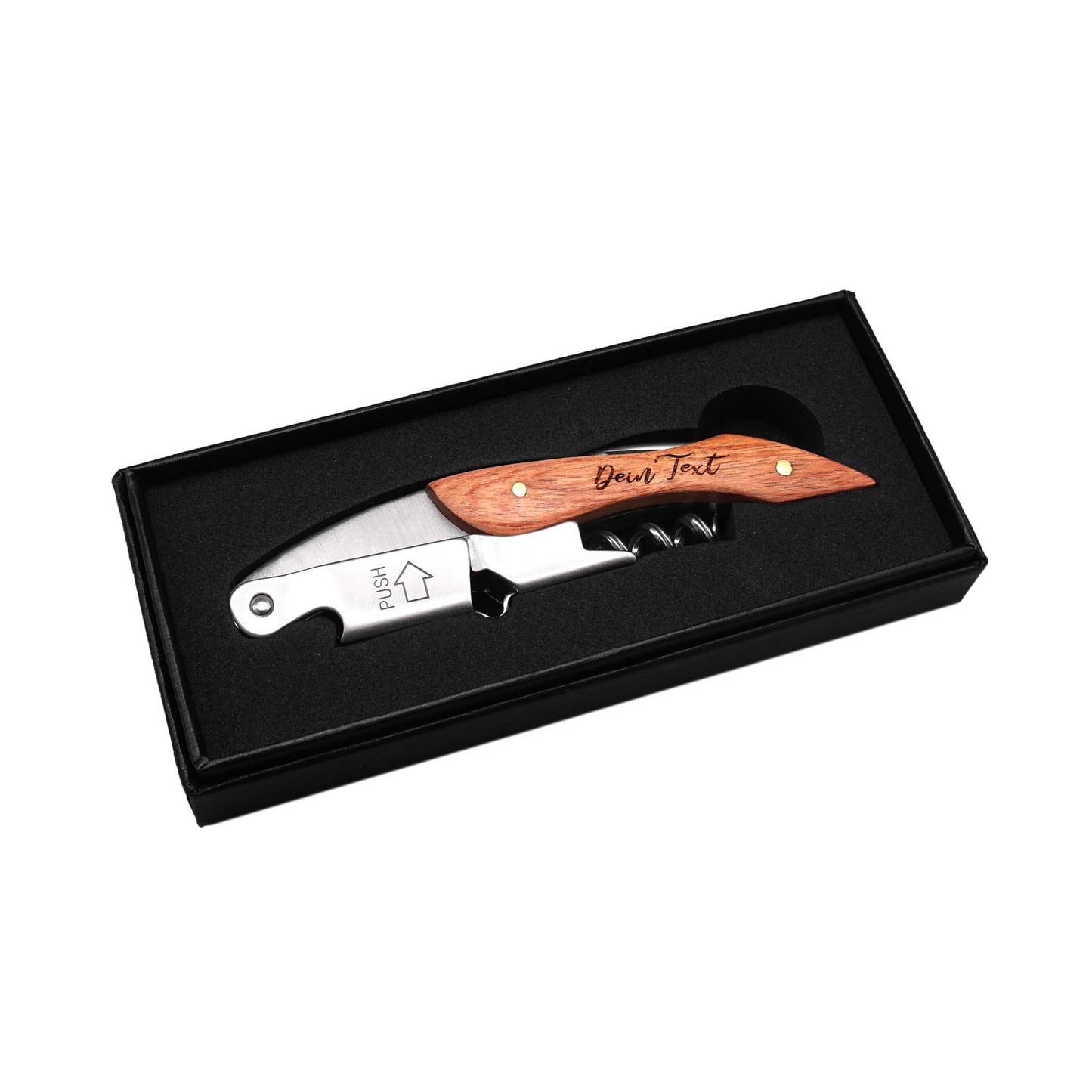 Premium wine opener / waiter's knife with personal engraving