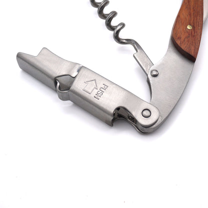 Personalisiertes Wein-Set– Weinöffner mit Holzgriff, Ausgießer & Flaschenverschluss