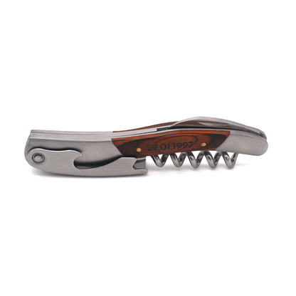 Premium Kellnermesser mit individueller Gravur - Weinöffner mit Folienschneider