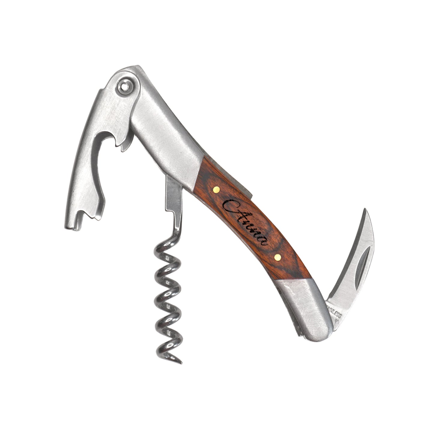 Premium Kellnermesser mit individueller Gravur - Weinöffner mit Folienschneider