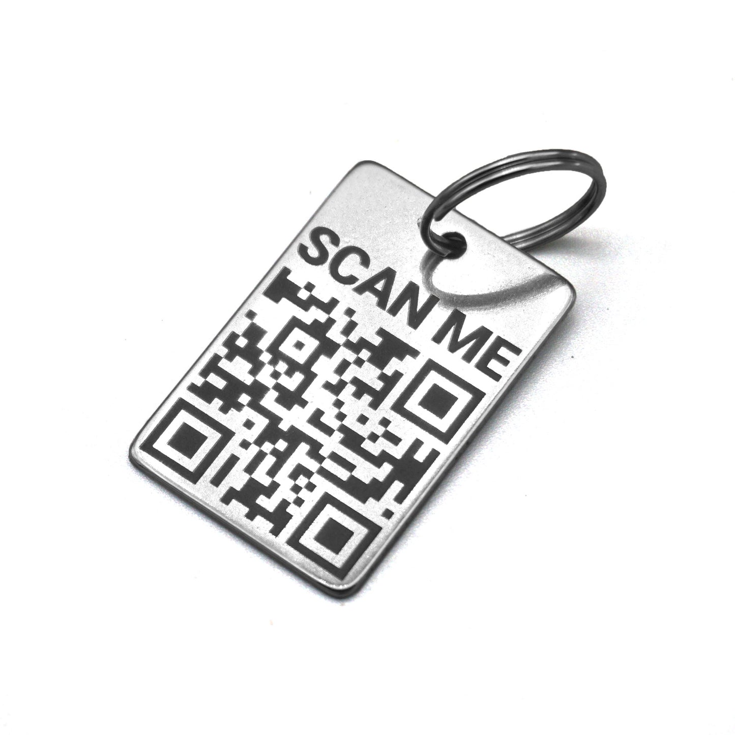 Stainless steel keychain with QR code - individual laser engraving