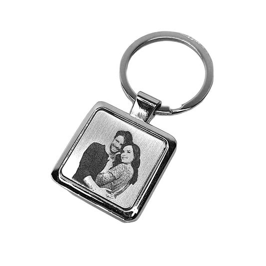 Round stainless steel keychain - individual laser engraving