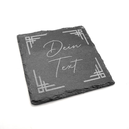 Schiefer-Untersetzer mit individueller Lasergravur - personalisierte Schiefertafel