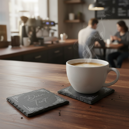 Schiefer-Untersetzer mit individueller Lasergravur - personalisierte Schiefertafel
