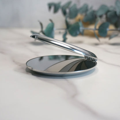 Make-up mirror with personal engraving - stainless steel pocket mirror with laser engraving