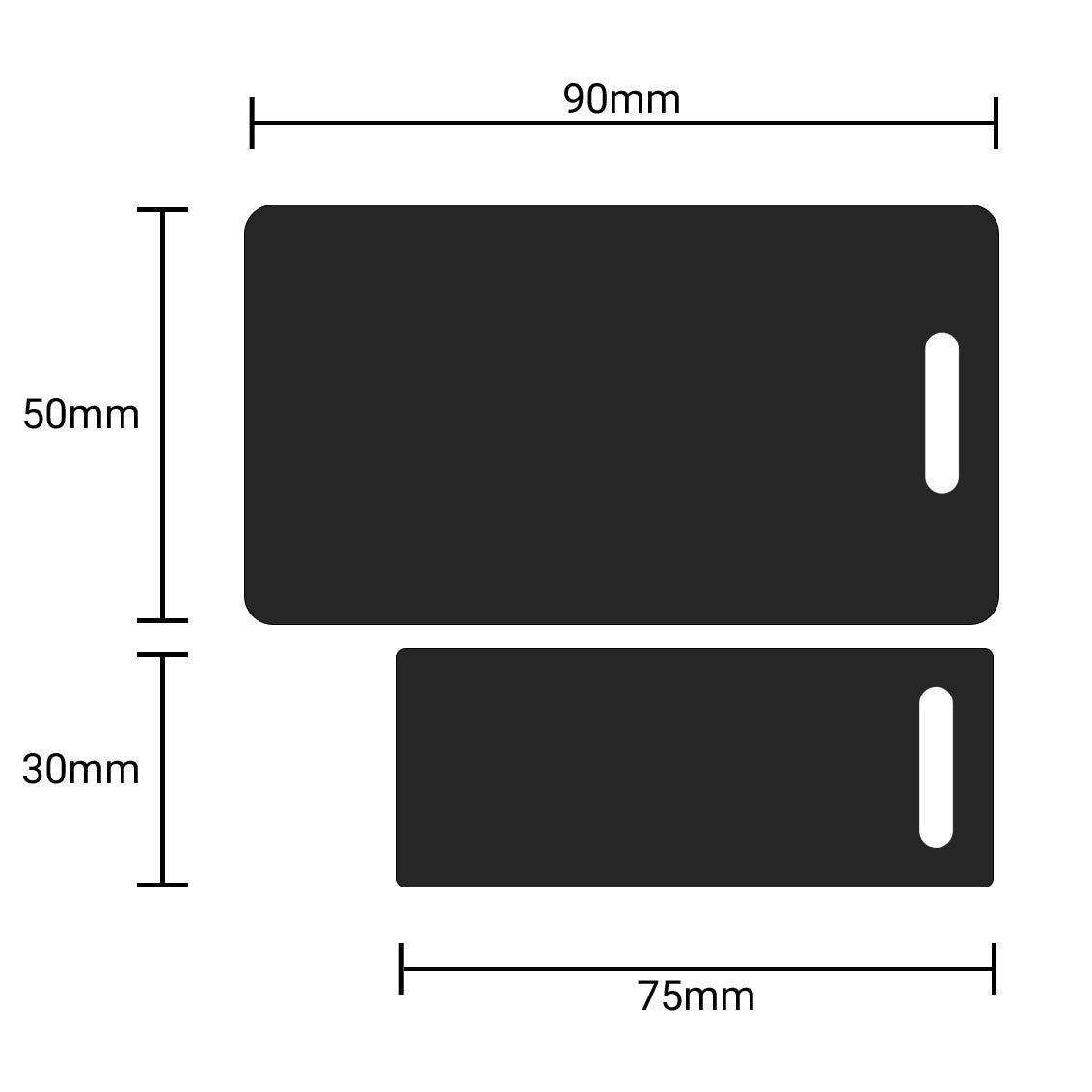 Schwarzer Edelstahl Kofferanhänger - Gepäckanhänger mit individueller Lasergravur