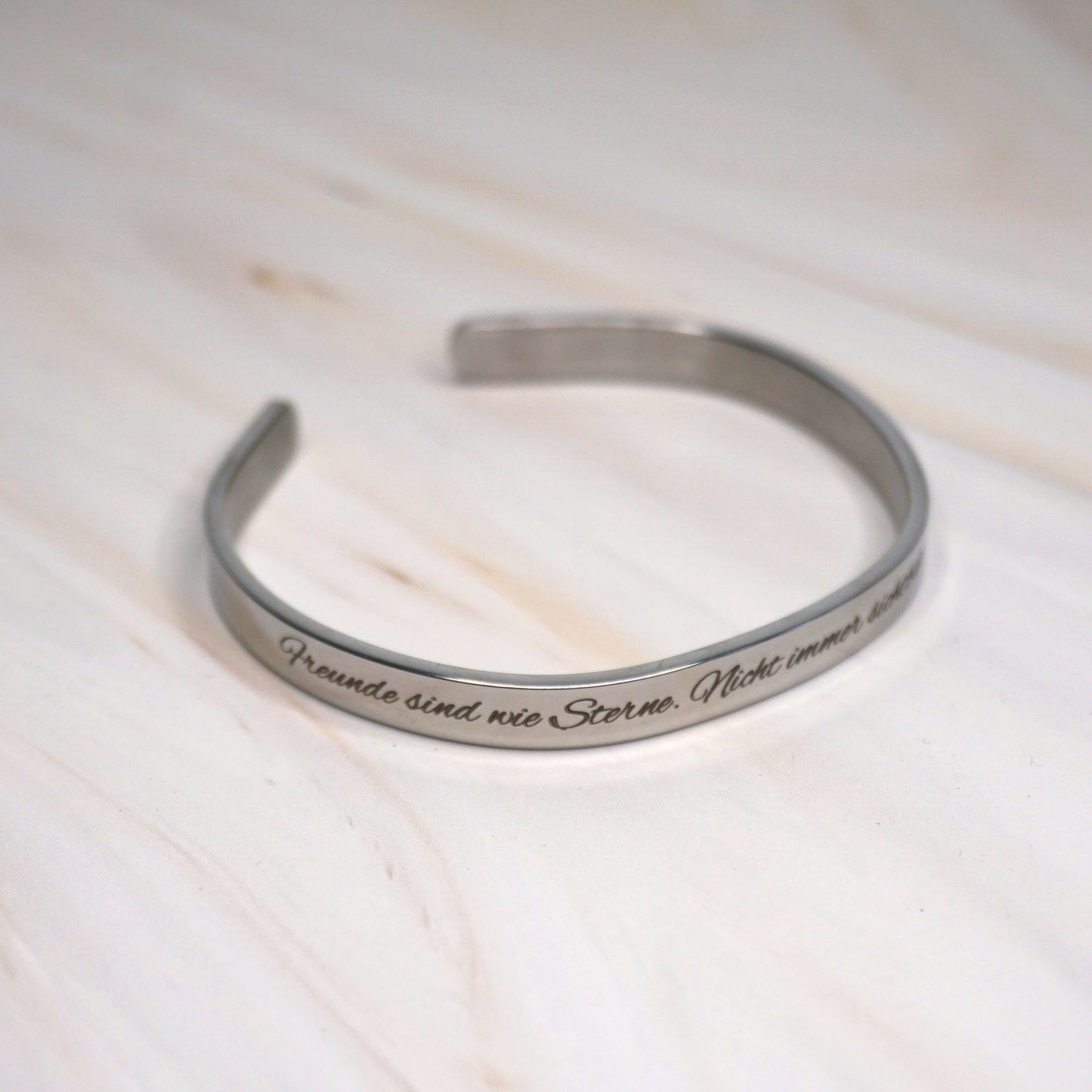 Bangle with personal engraving - stainless steel bangle with lettering