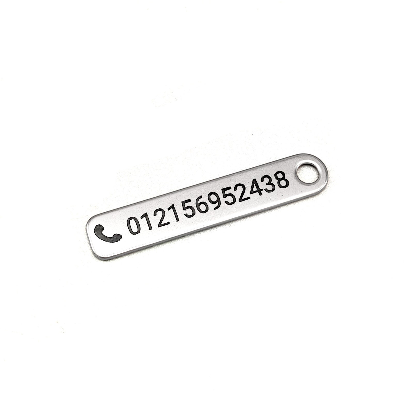 Schlüsselanhänger mit persönlicher Gravur - Telefonnummer / Text - Edelstahl Wunschgravur