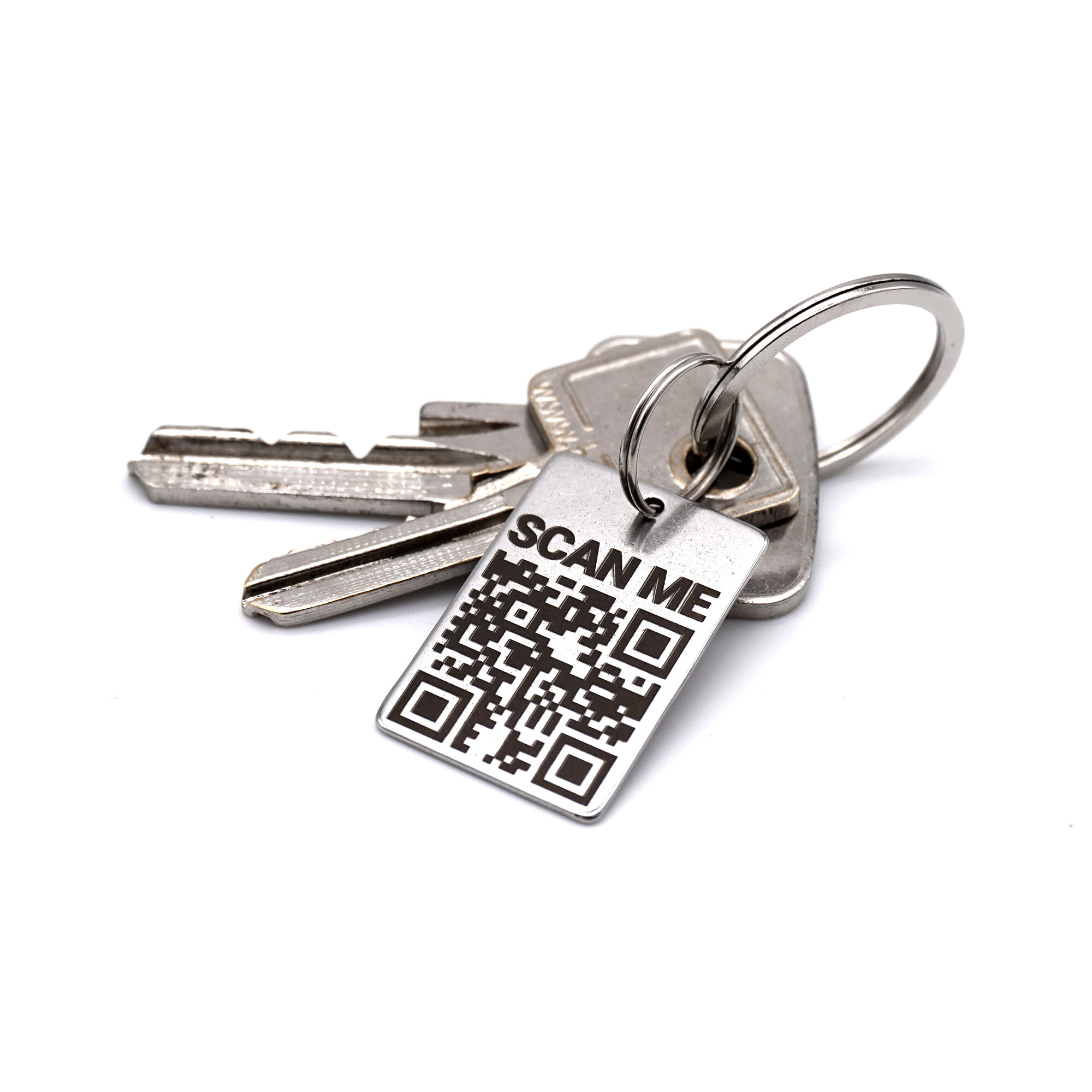 Edelstahl Schlüsselanhänger mit QR-Code - individuelle Lasergravur
