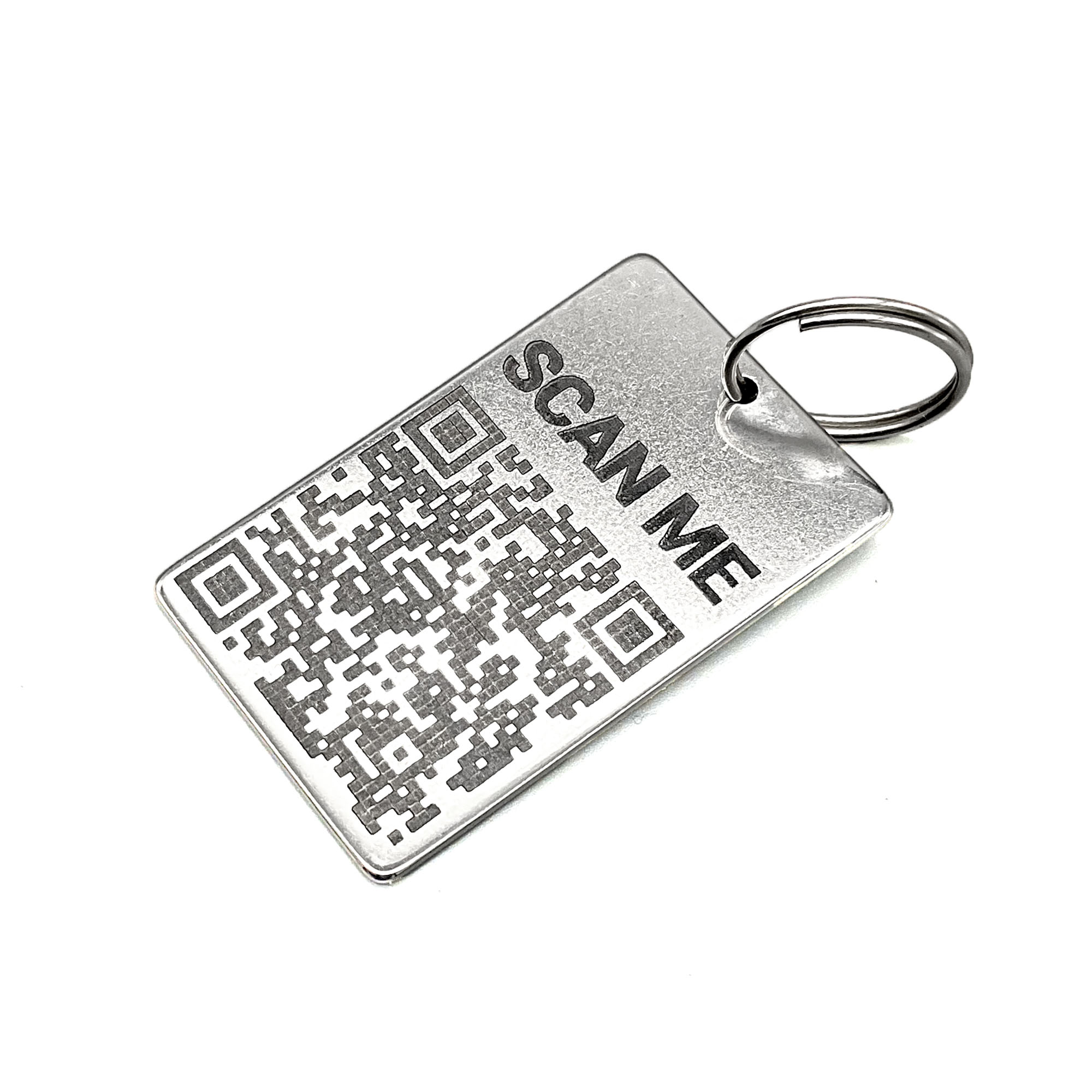 Edelstahl Schlüsselanhänger mit QR-Code - Personalisierter Anhänger - Lasergravur