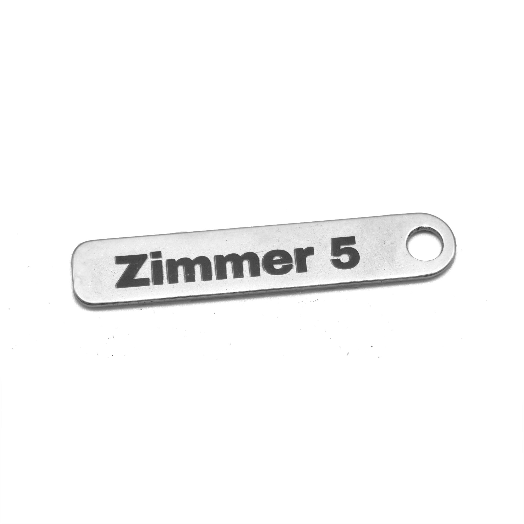 Gepäckanhänger aus Edelstahl mit individueller permanenter Lasergravur - Kofferanhänger Tag (5x1 cm)