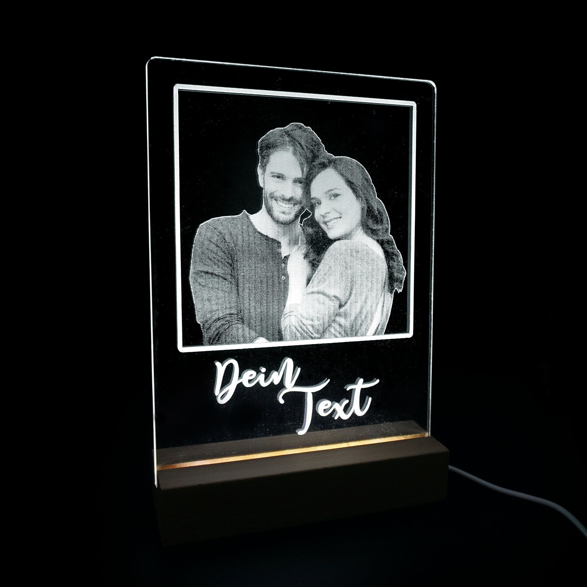  Plexiglas LED Aufsteller mit Schriftzug nach Wunsch- personalisierte Leuchttafel